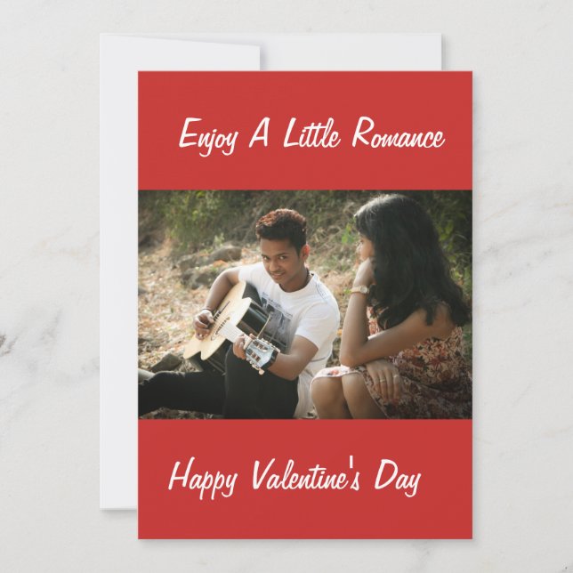 ENJOY A LITTLE ROMANCE  VALENTINE'S DAY HOLIDAY CARD (Front)