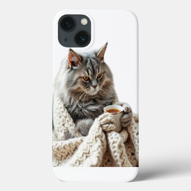 Enjoy Cat Winter Tea  Case-Mate iPhone Case (Back)