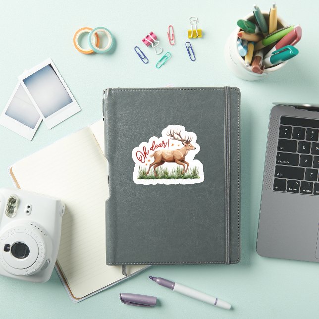 Enjoy Christmas With a Playful Reindeer! Sticker (iPad Cover)
