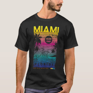 Enjoy Cool Miami Beach , Colorful Miami Graphic T-Shirt