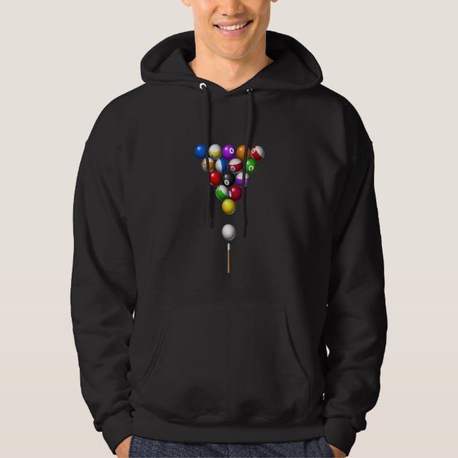 Enjoy Cool Pool Billiards Game Balls  Graphic Desi Hoodie (Front)