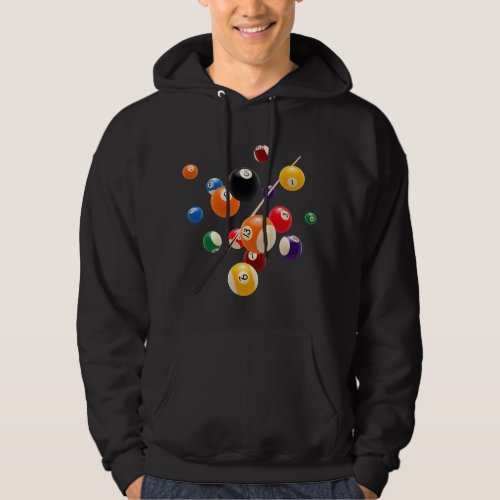 Enjoy Cool Pool Billiards Game Balls Novelty Graph Hoodie