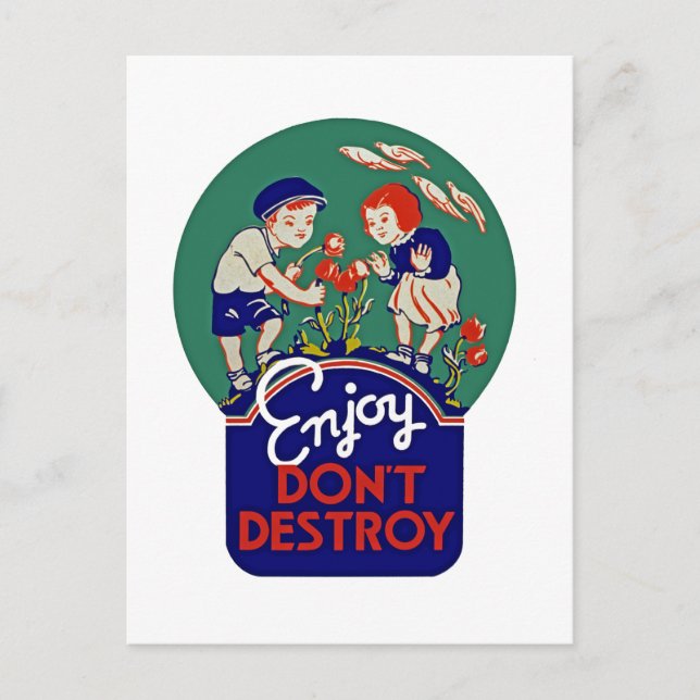Enjoy Don't Destroy Postcard (Front)