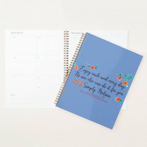 Enjoy each and every day blue planner 85 x 11