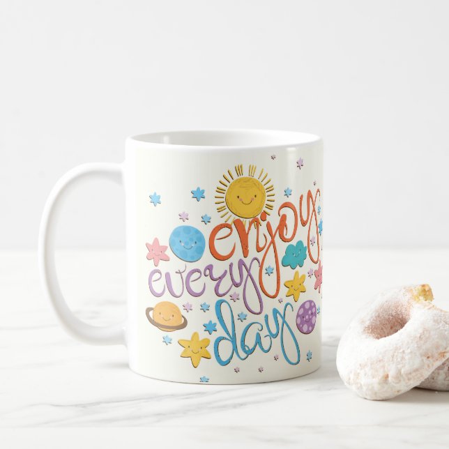 Enjoy Every Day  Coffee Mug (With Donut)