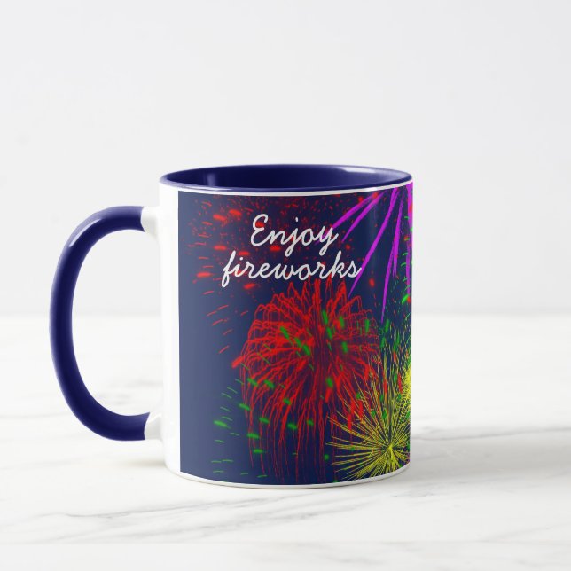 Enjoy fireworks funny customizable mug (Left)