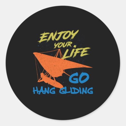 Enjoy Hang Gliding Extreme Sports Hang Glider Gift Classic Round Sticker