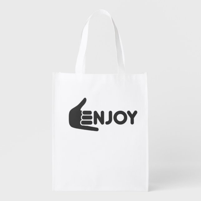 enjoy, joy, happiness, positive vibes, good mood,  grocery bag (Front)