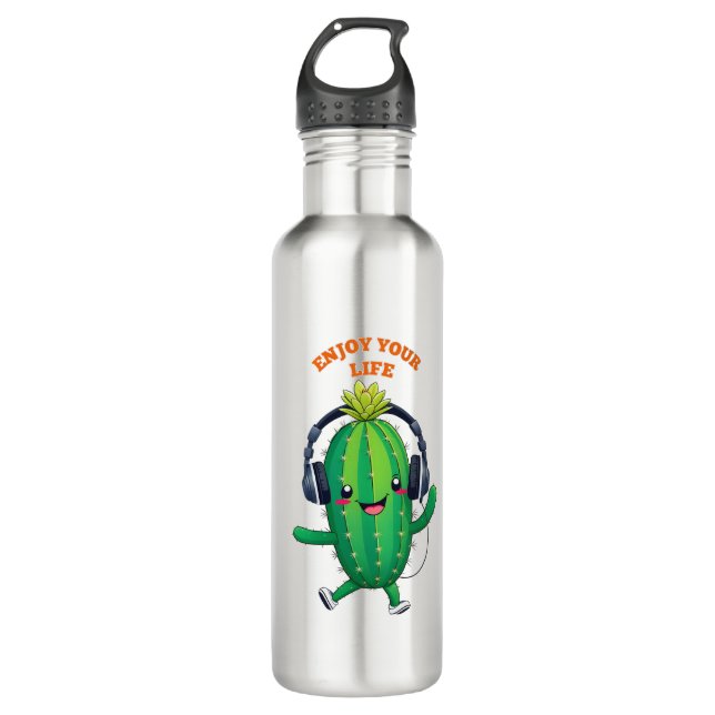 Enjoy life Acrylic Keychain Stainless Steel Water Bottle (Front)