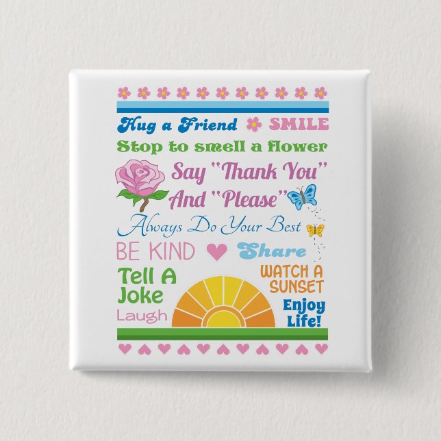 Enjoy Life Button (Front)