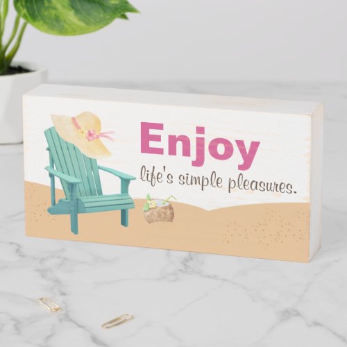 Enjoy Lifes Simple Pleasures Wooden Box Sign