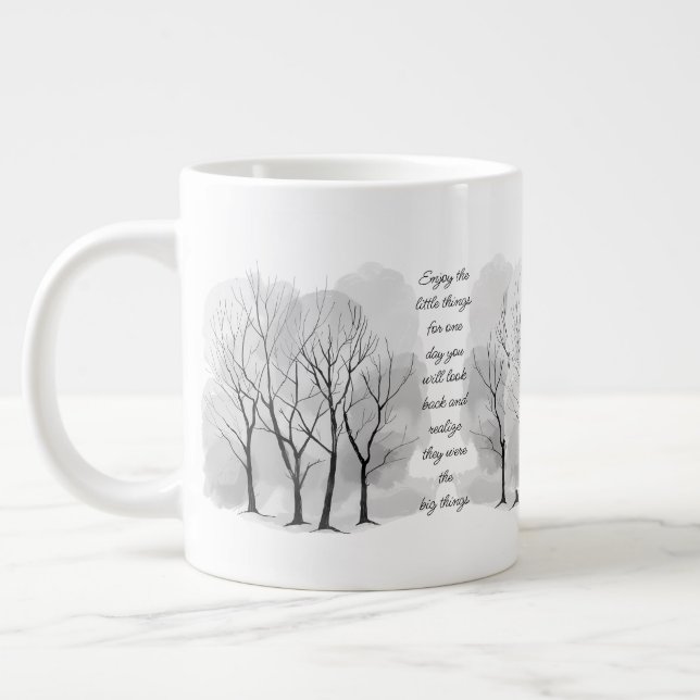 Enjoy Little Things Inspirational Life Quote Giant Coffee Mug (Left)