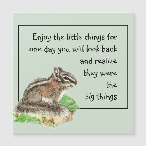 Enjoy Little Things Inspirational Quote Chipmunk  