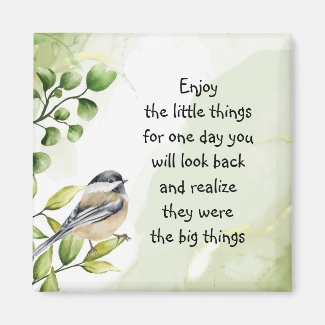 Enjoy Little Things Inspirational Quote Cute Bird