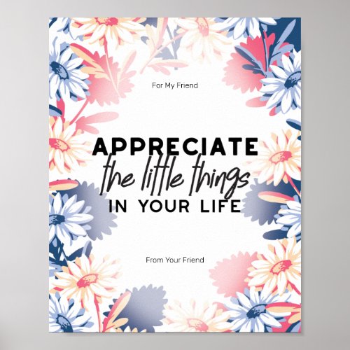 Enjoy little things quotes poster