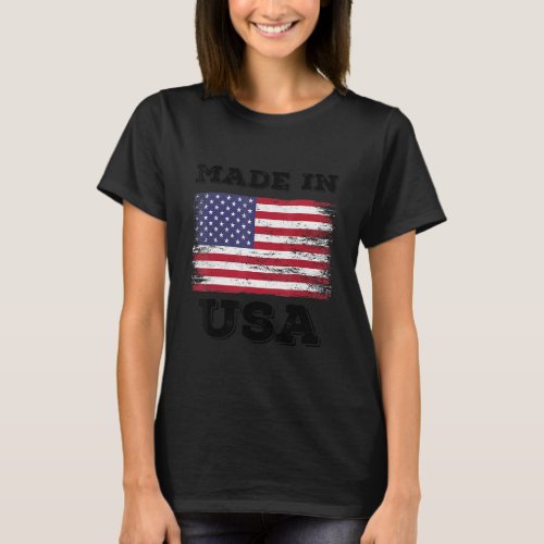 Enjoy Made In Usa With Usa Flag  Graphic Cool Desi T_Shirt