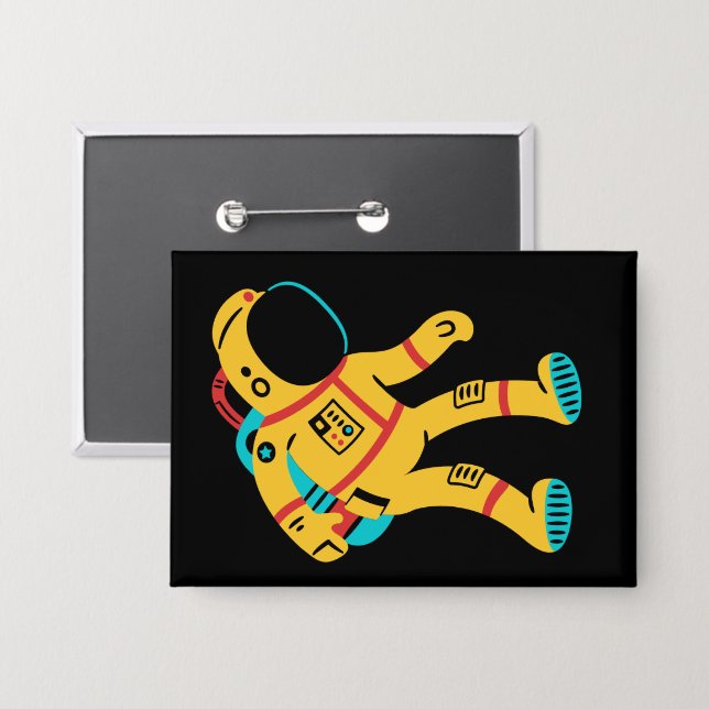 Enjoy My Space Cute Astronaut Rectangular Pin (Front/Back)