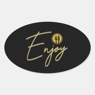 Enjoy Oval Sticker