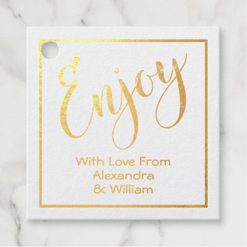 Enjoy Personalized With Photo Template Foil Favor Tags