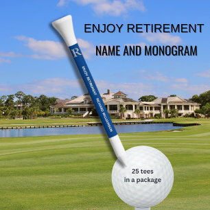 ENJOY RETIREMENT CUSTOM MONOGRAM NAME DATE GOLF TEES