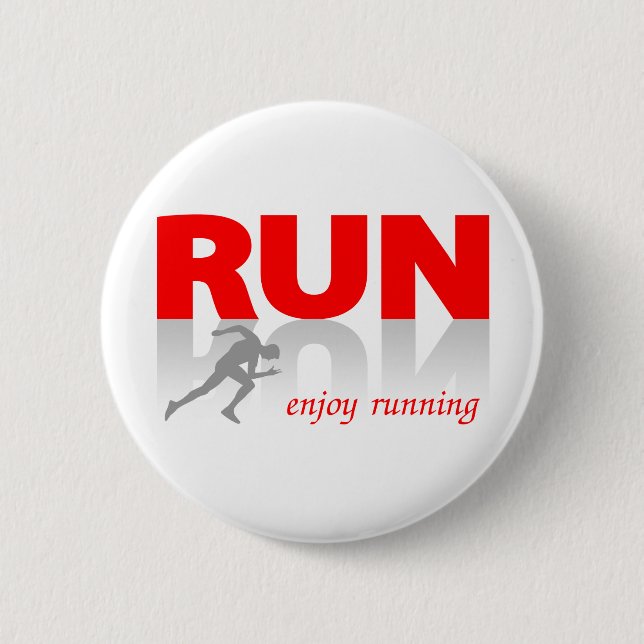 Enjoy running pinback button (Front)