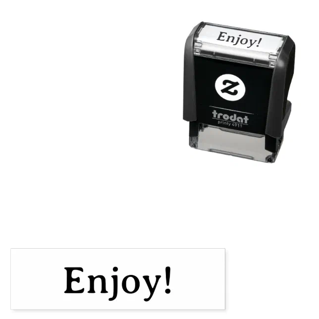 Enjoy! Small Business Product Packaging Template Self-inking Stamp | Zazzle