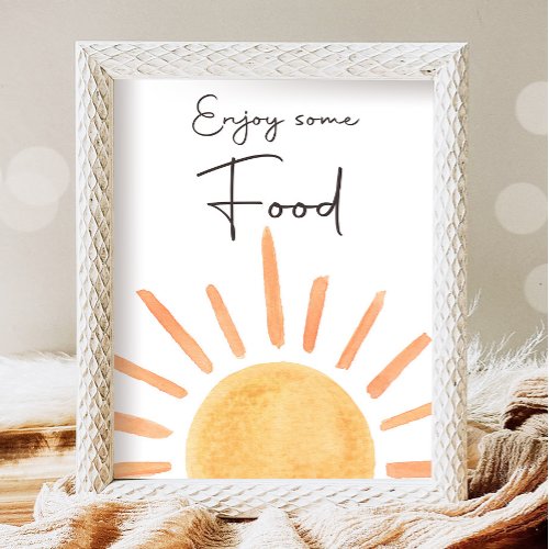 Enjoy Some Food Table Boho Sunshine Birthday Poster