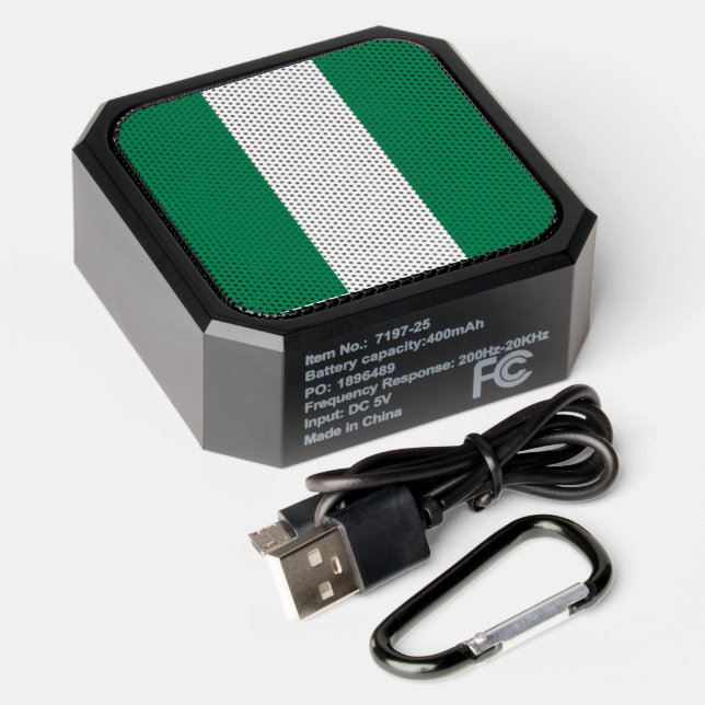 Enjoy Sounds of Nigeria with Nigerian Flag  Bluetooth Speaker (Laydown)