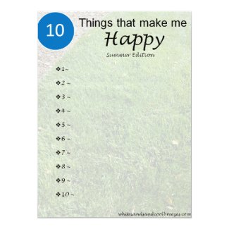 Enjoy Summer! Card. Ah Summer :) 10 things that make me happy - summer edition! What makes you happy in the summer? Includes a FREE printable worksheet! #summer #happy #thoughtfortheday