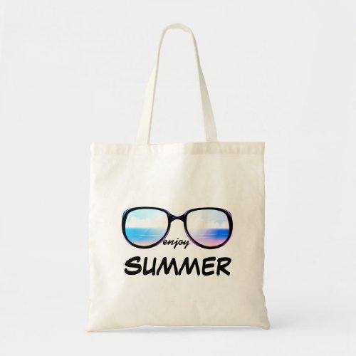 Enjoy Summer  Fun Retro Beach Sunglasses Tote Bag