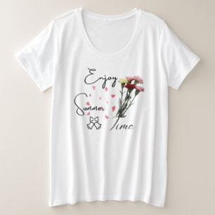 Enjoy summer time Modern women white  Plus Size T-Shirt