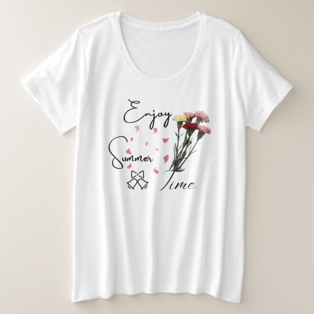 Enjoy summer time Modern women white  Plus Size T-Shirt (Design Front)