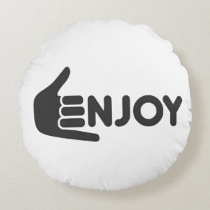 Enjoy T-Shirt Round Pillow