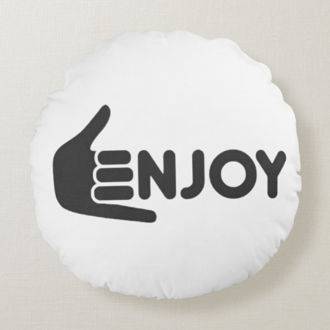 Enjoy T-Shirt Round Pillow (Front)