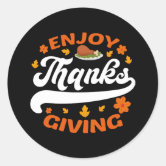 Thanksgiving Football Turkey Running Classic Round Sticker, Zazzle