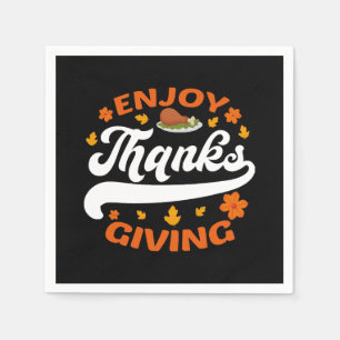 enjoy thanksgiving food turkey thankful napkins