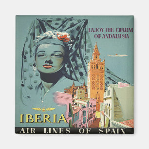 Enjoy The Charm Of Andalusia, Spain,Vintage Travel Magnet