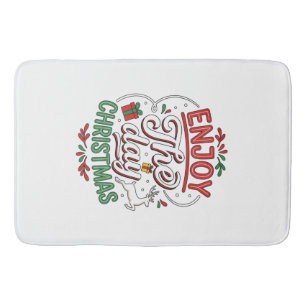 Enjoy The Day Christmas Reindeer Gift Bath Mat