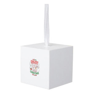 Enjoy The Day Christmas Reindeer Gift Cube Ornament