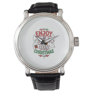 Enjoy The Day Christmas Reindeer Gift Watch