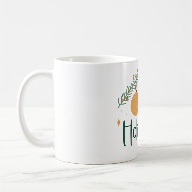 Enjoy the Holiday Christas Ornament Coffee Mug (Left)
