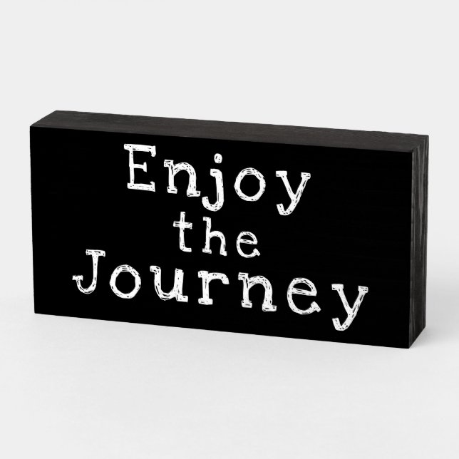 "Enjoy the Journey" New Beginnings Wood Box Sign (Angled Horizontal)