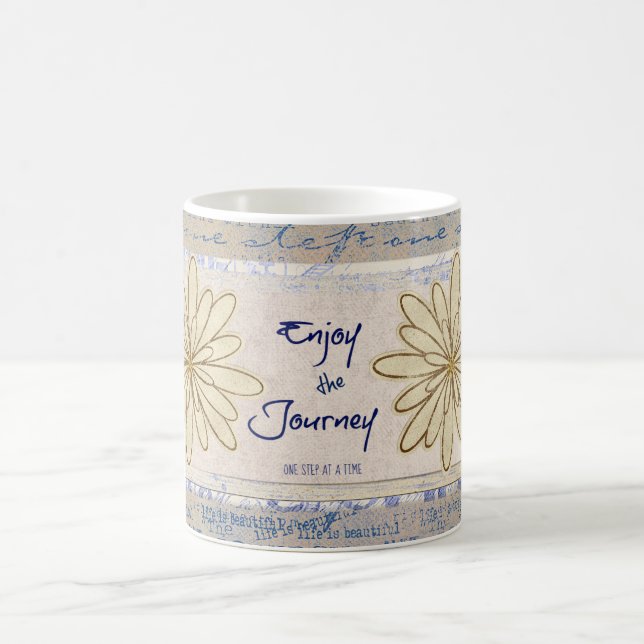 Enjoy the Journey; One Step at a Time Quote Coffee Mug (Center)
