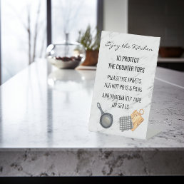 Enjoy the Kitchen Rules Countertops Vacation Home Pedestal Sign
