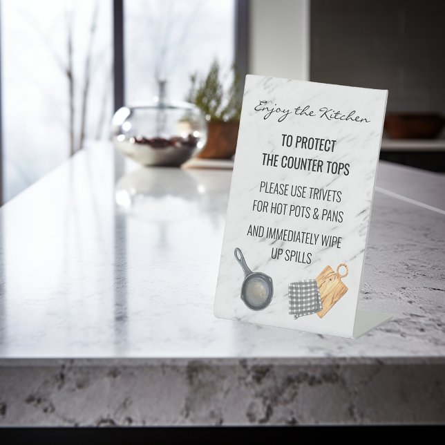 Enjoy the Kitchen Rules Countertops Vacation Home Pedestal Sign (Creator Uploaded)