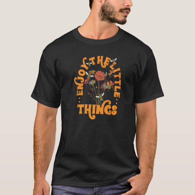 Enjoy The Little Things Bees Wildflowers Womens Su T-Shirt (Front)
