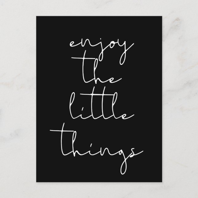 Enjoy the little things black postcard (Front)