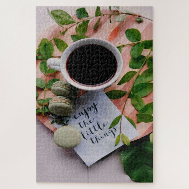 Enjoy The Little Things Coffee Cookies Peace Jigsaw Puzzle (Vertical)