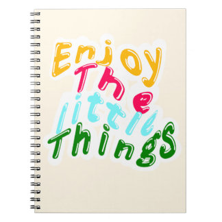 Enjoy the Little Things Colorful Typography Notebo Notebook