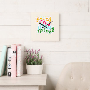 Enjoy the Little Things Colorful Wall Clock